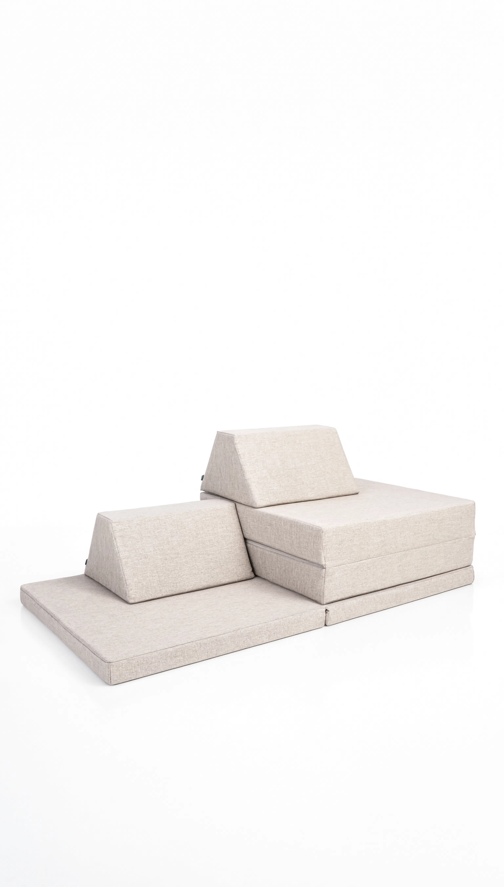 Beige modular sofa on a white background