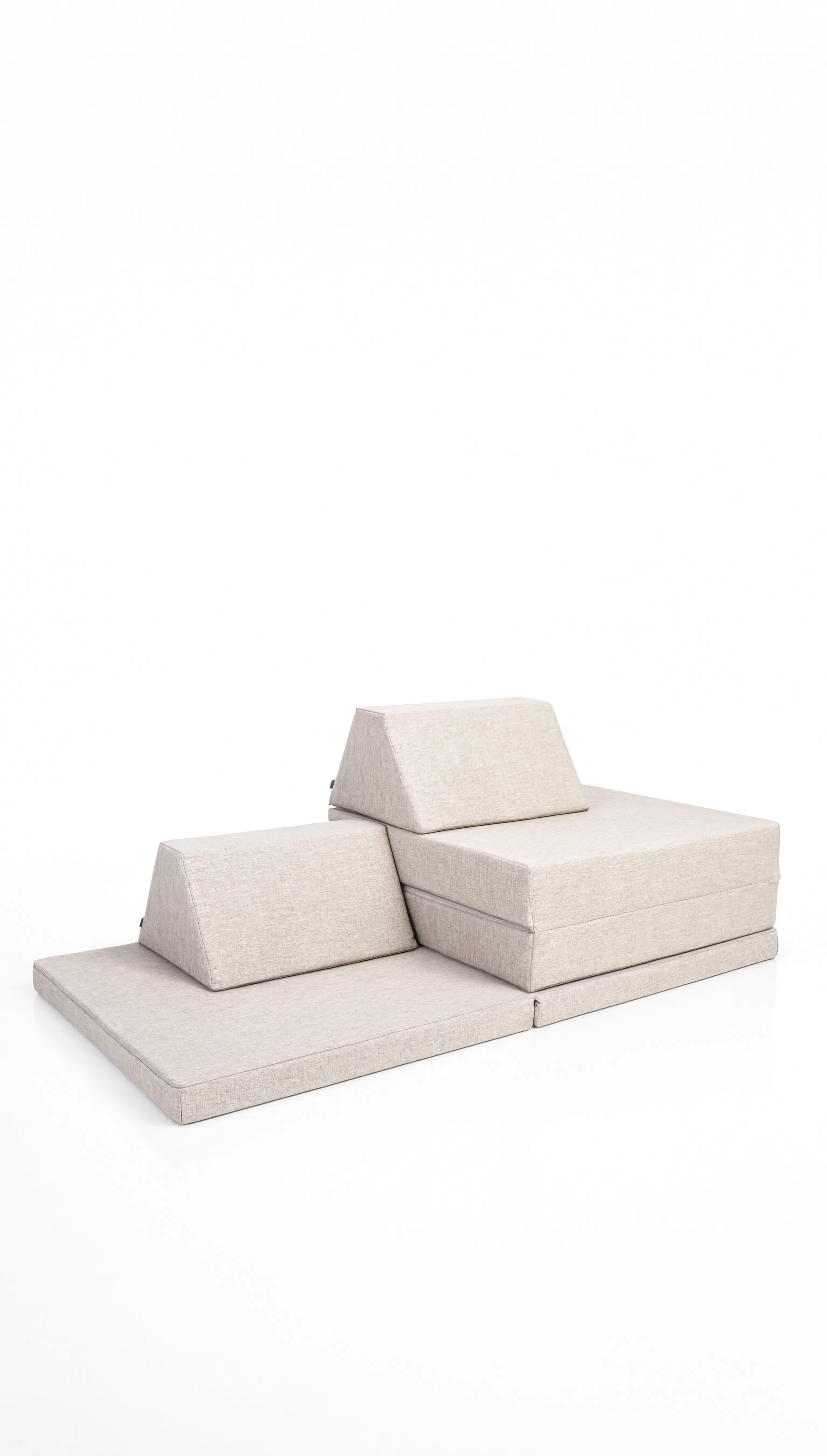 Beige modular sofa on a white background