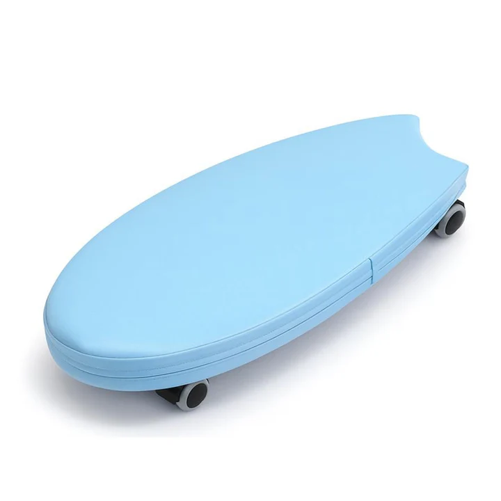 Light blue scooter with a white background