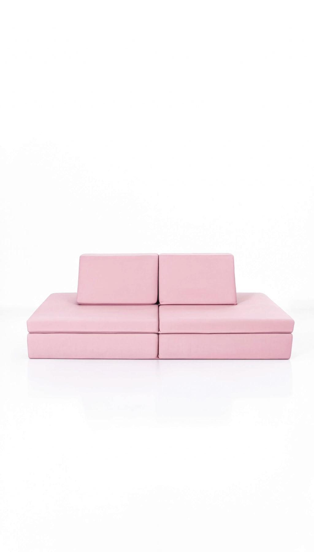 Pink sofa on a white background