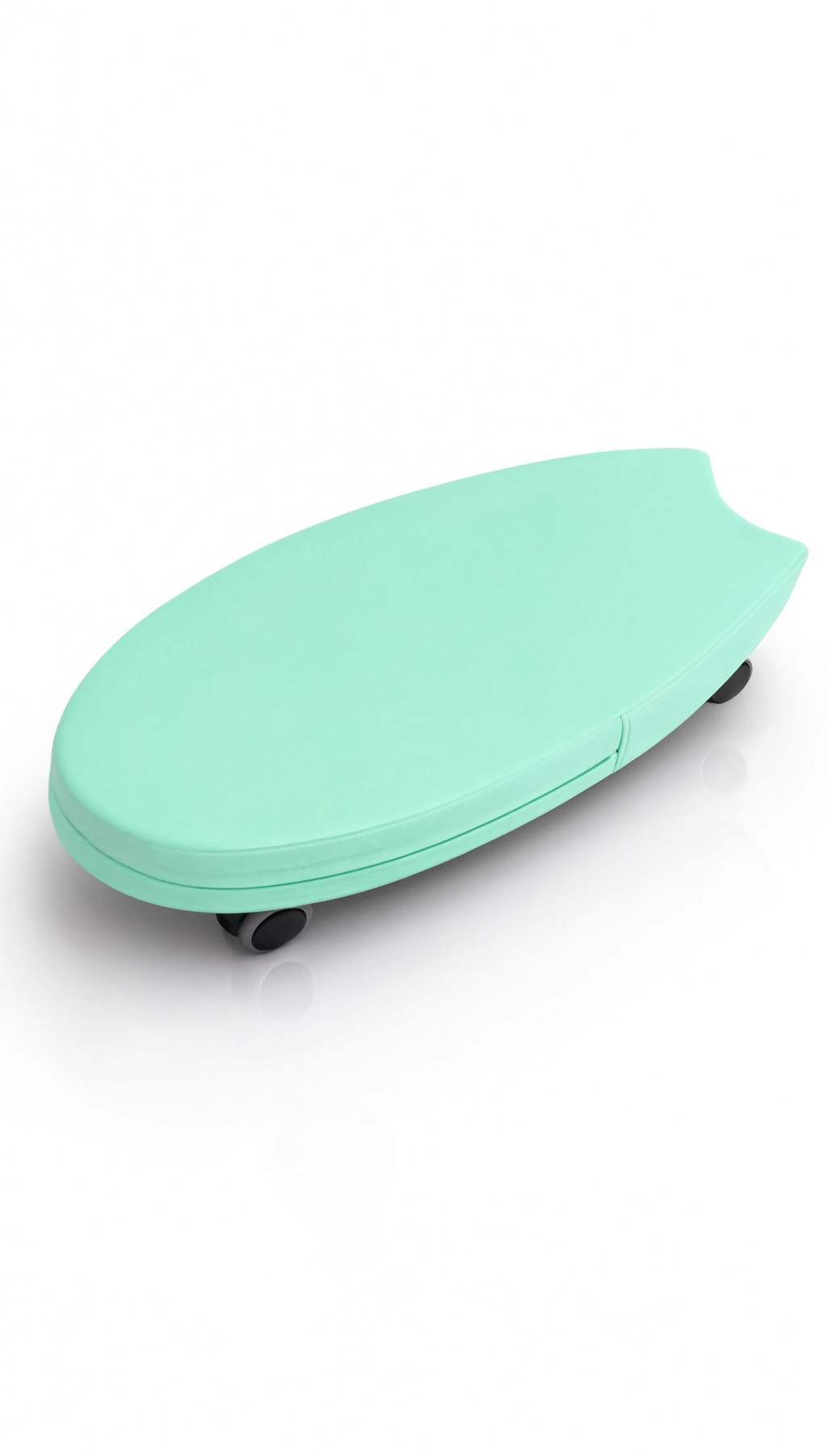 Light blue scooter with wheels on a white background