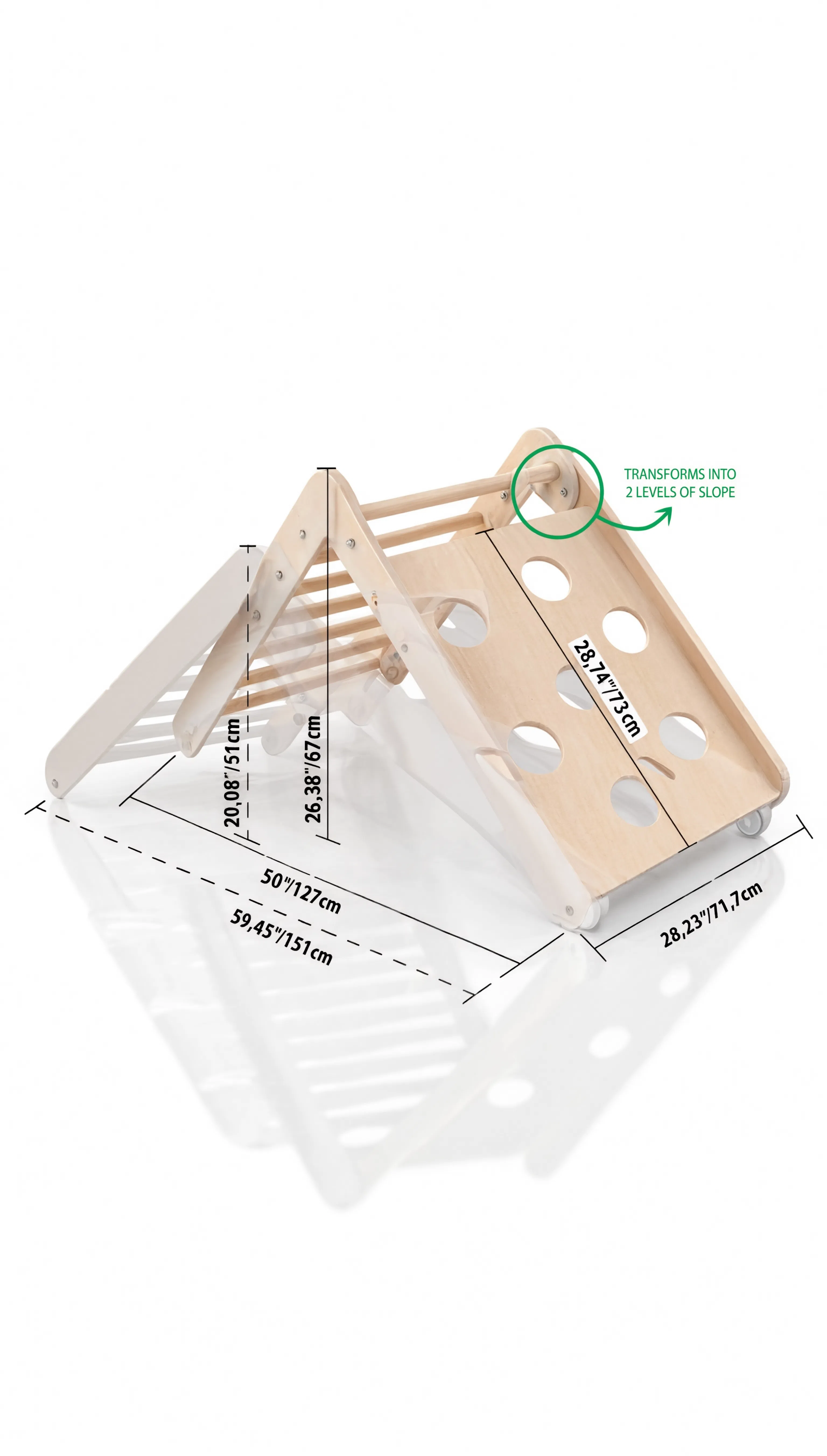 Wooden and metal ruler with measurement markings on a white background